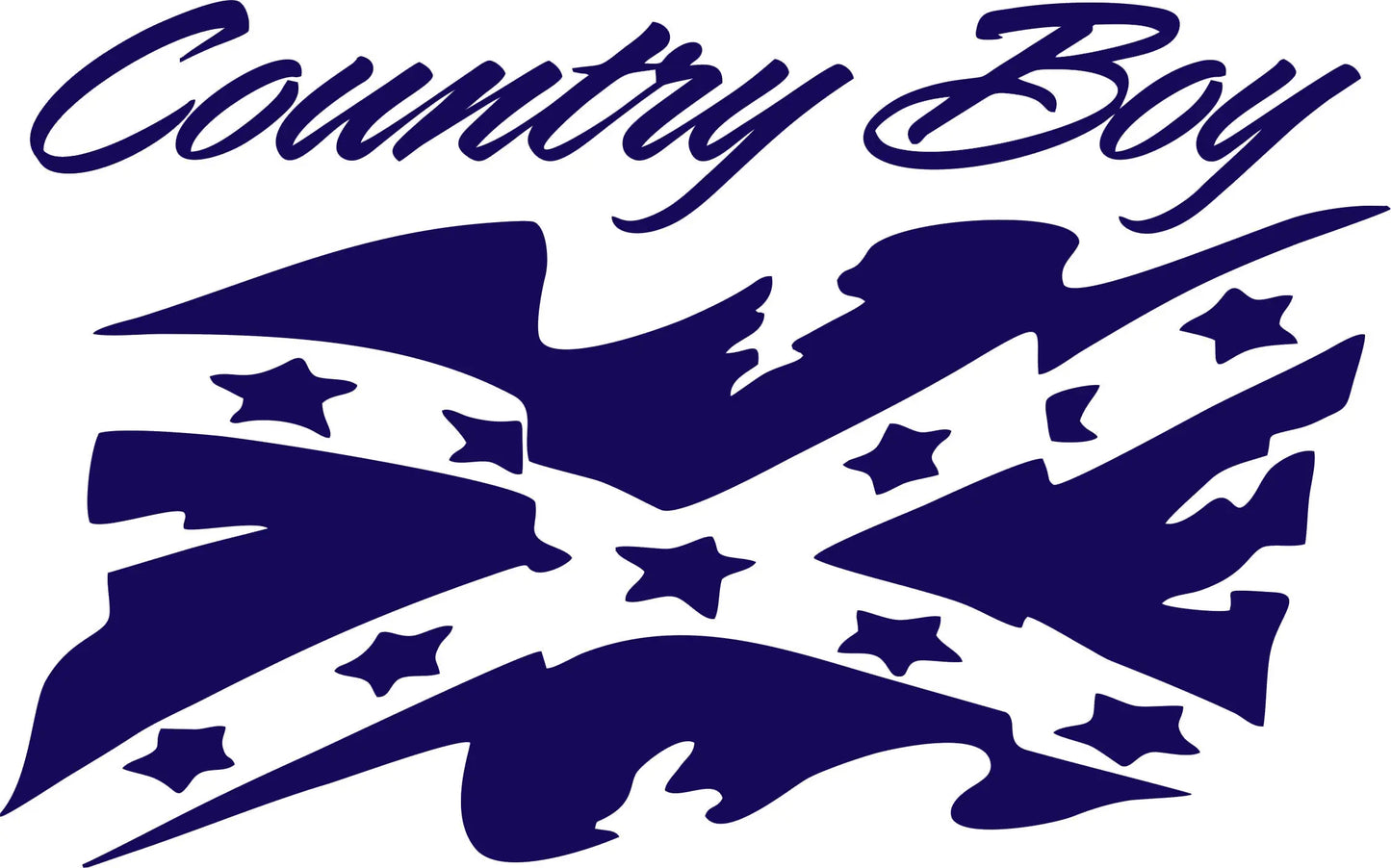 Country Boy Rebel Flag Decal in Blue Vinyl