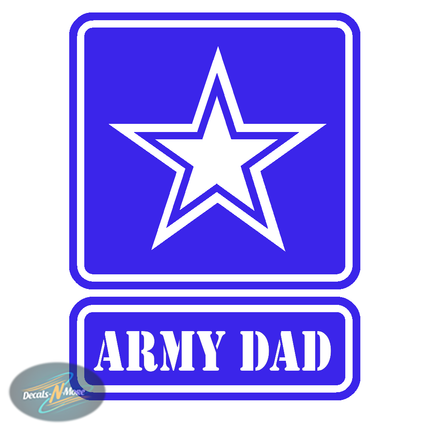 Army Strong Dad Vinyl Decal | Military Patriotic Sticker in blue