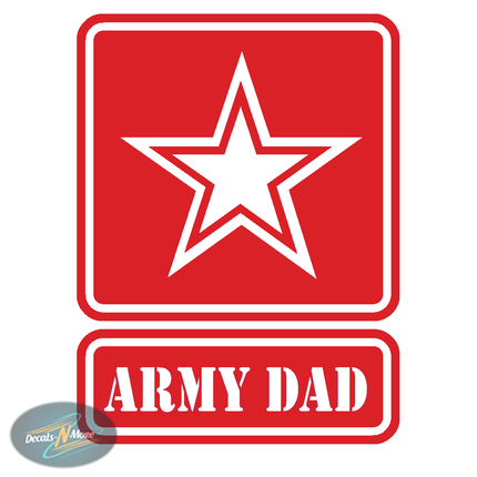 Army Strong Dad Vinyl Decal | Military Patriotic Sticker in red
