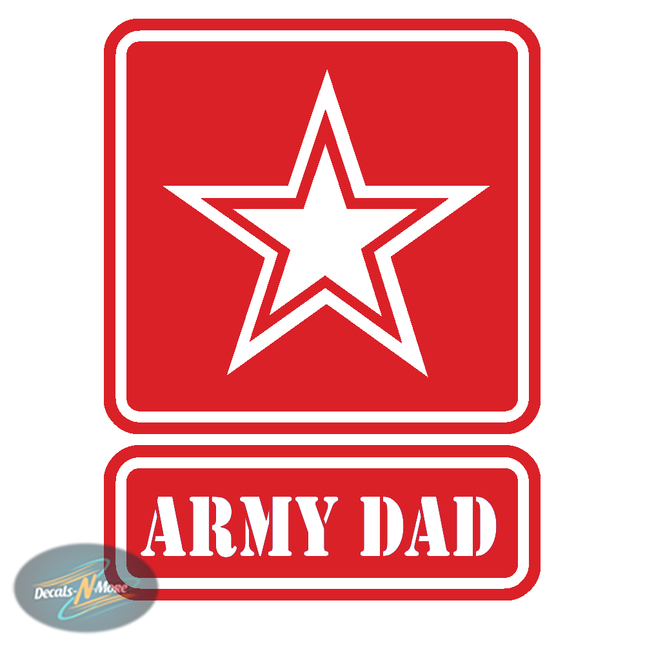 Army Strong Dad Vinyl Decal | Military Patriotic Sticker in red
