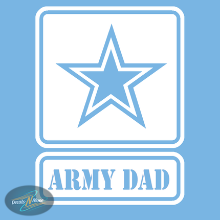 Army Strong Dad Vinyl Decal | Military Patriotic Sticker in white