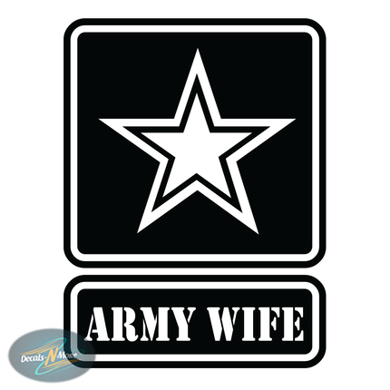 Army Strong Wife Vinyl Decal | Military Patriotic Sticker in black vinyl