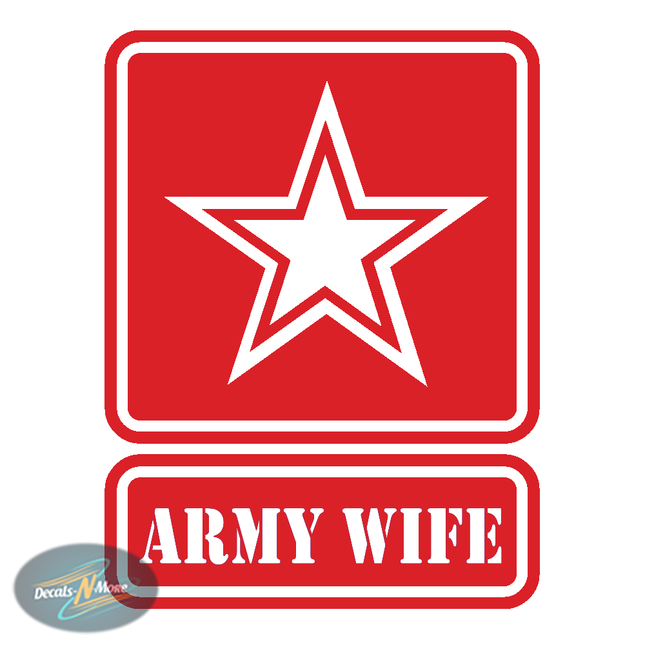 Army Strong Wife Vinyl Decal | Military Patriotic Sticker in red vinyl