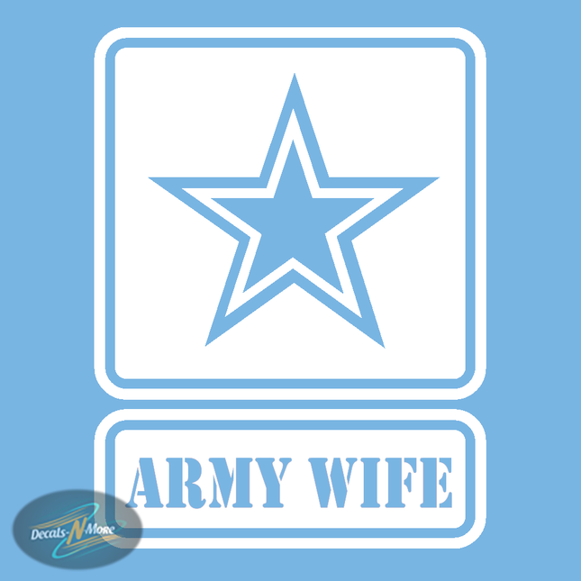 Army Strong Wife Vinyl Decal | Military Patriotic Sticker in white vinyl
