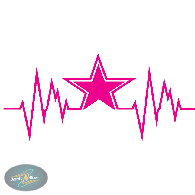 Dallas Cowboys Heartbeat Vinyl Decal in Pink