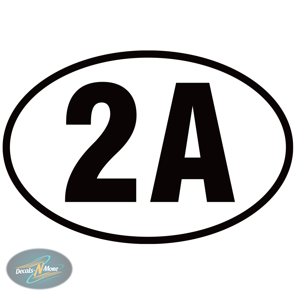 2nd Amendment Rights Oval Vinyl Decal 2A1 in black