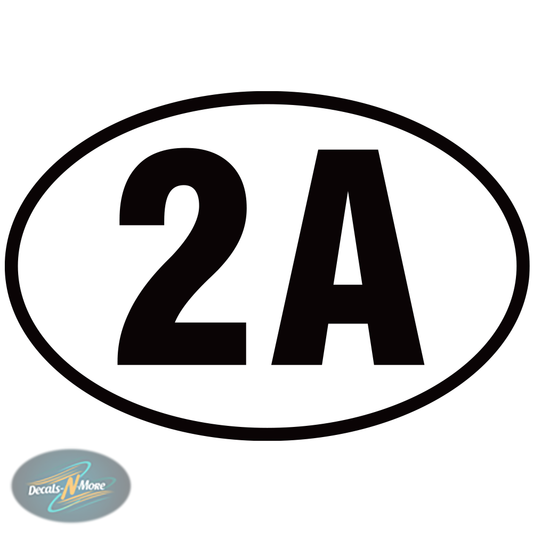 2nd Amendment Rights Oval Vinyl Decal 2A1 in black