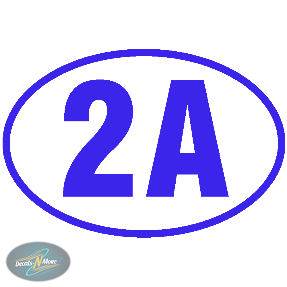 2nd Amendment Rights Oval Vinyl Decal 2A1 in blue