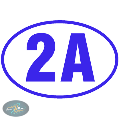 2nd Amendment Rights Oval Vinyl Decal 2A1 in blue