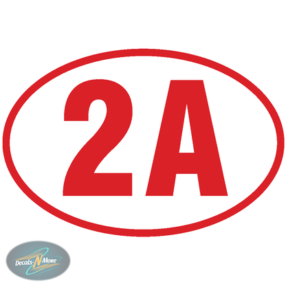 2nd Amendment Rights Oval Vinyl Decal 2A1 in red
