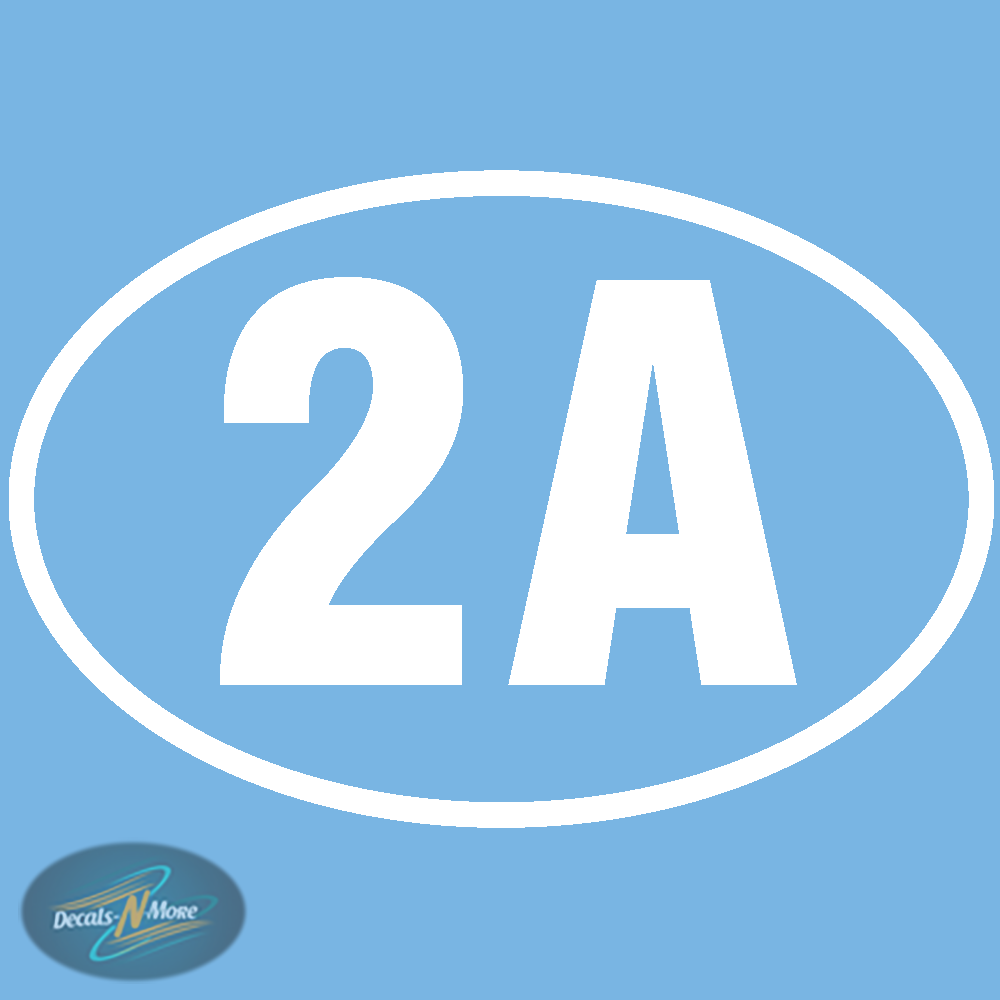 2nd Amendment Rights Oval Vinyl Decal 2A1 in white