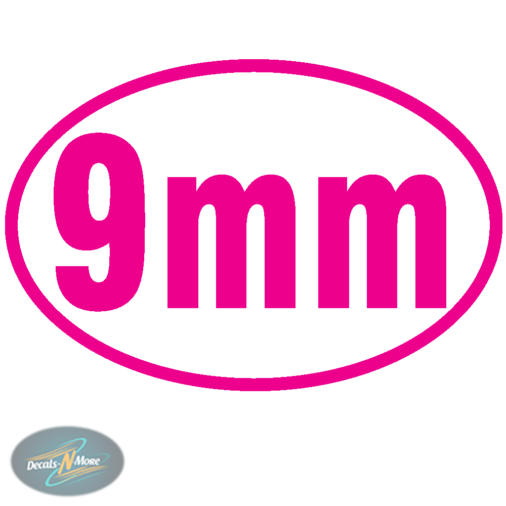 9mm Oval Vinyl Decal 9MM1 in pink