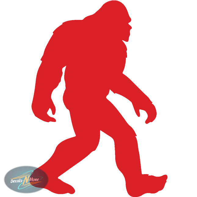 Big Foot Sasquatch Vinyl Decal BFS1 on red vinyl