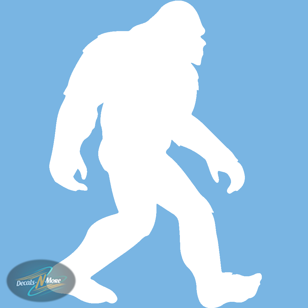 Big Foot Sasquatch Vinyl Decal BFS1 in white vinyl