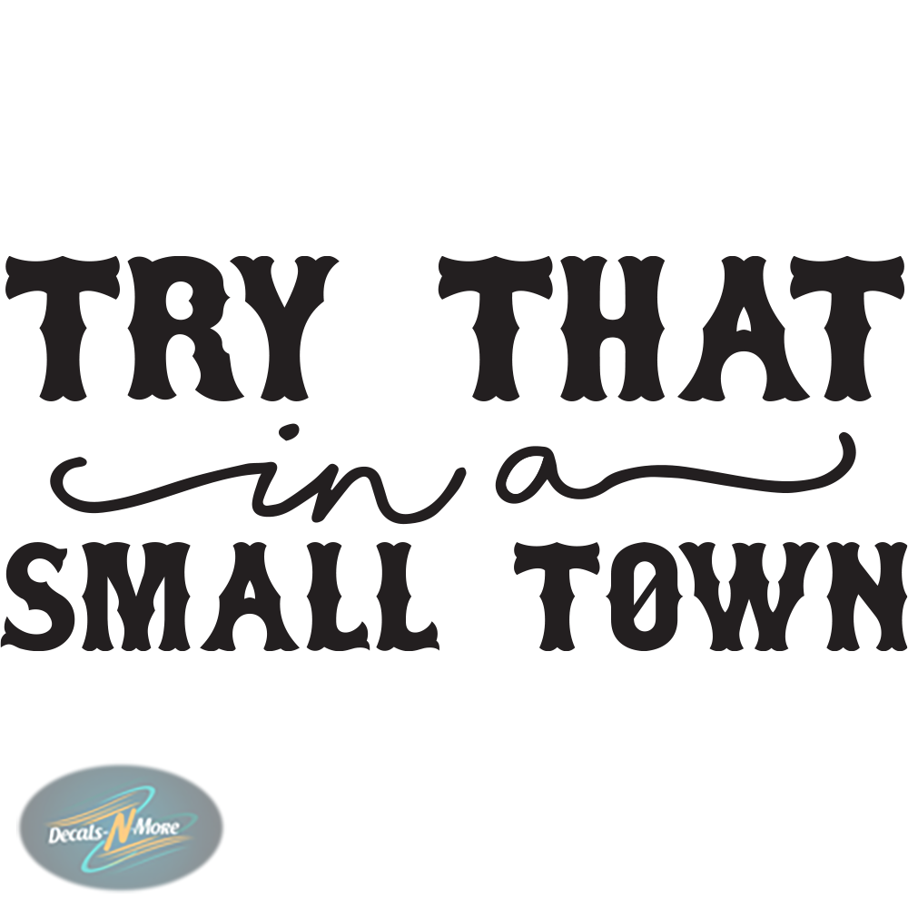 Jason Aldean Try That In A Small Town Vinyl Decal TTIAST Black Vinyl Decal