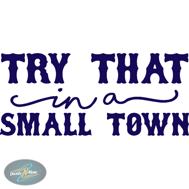 Jason Aldean Try That In A Small Town Vinyl Decal TTIAST Blue Vinyl Decal