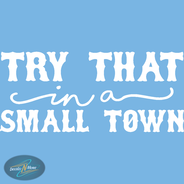 Jason Aldean Try That In A Small Town Vinyl Decal TTIAST white vinyl decal
