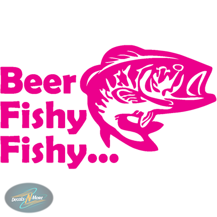 Beer Fishy Fishy Vinyl Decal BFF1 in Pink