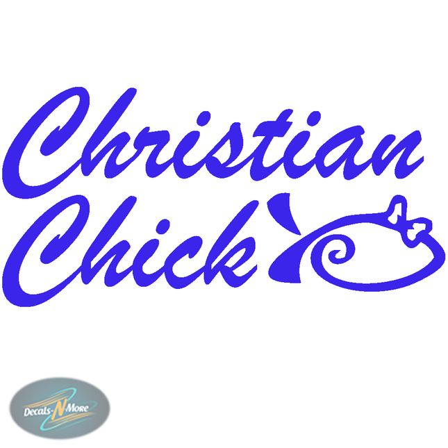 Christian Chick Vinyl Decal CC1 in blue vinyl