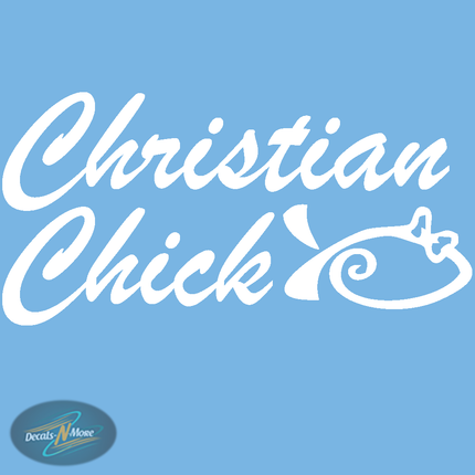 Christian Chick Vinyl Decal CC1 in white vinyl