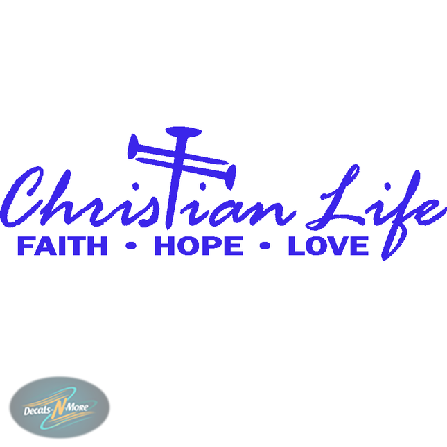 Christian Life Vinyl Decal CL1 in Blue vinyl