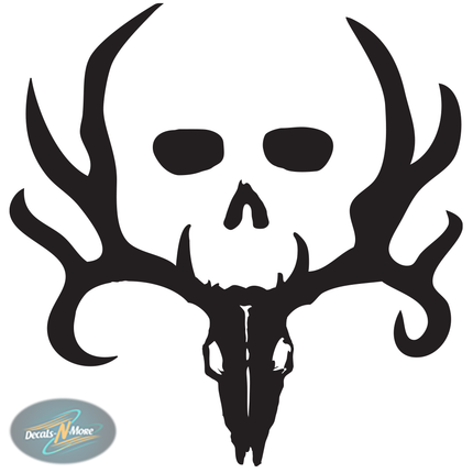 Bone Collector Skull Vinyl Decal BC1 in black