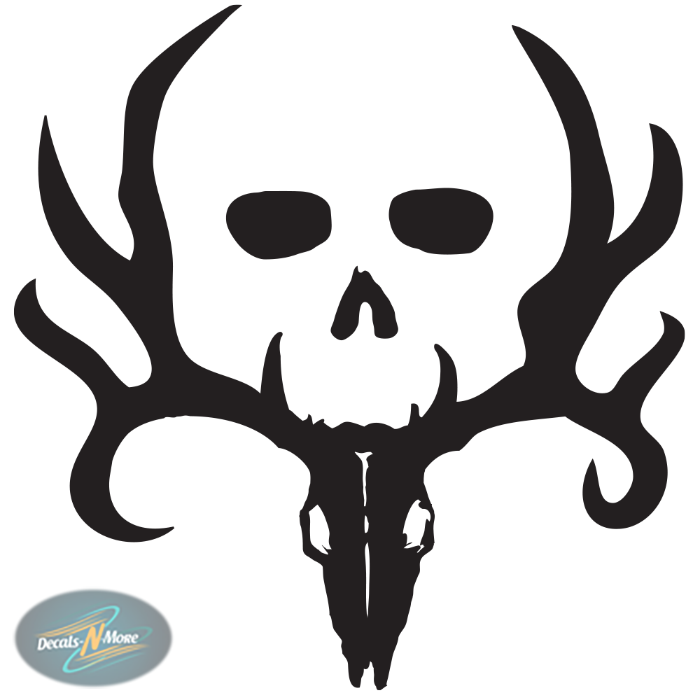 Bone Collector Skull Vinyl Decal BC1 in black