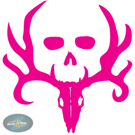 Bone Collector Skull Vinyl Decal BC1 in pink