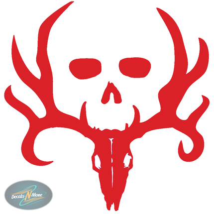 Bone Collector Skull Vinyl Decal BC1 in red