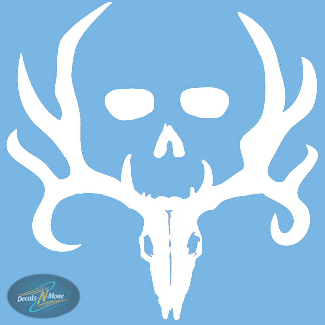 Bone Collector Skull Vinyl Decal BC1 in white