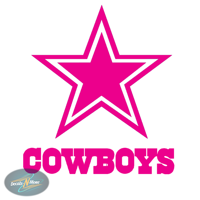 Dallas Cowboys Logo Vinyl Decal DC1 in Pink Vinyl