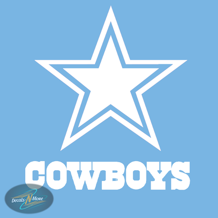 Dallas Cowboys Logo Vinyl Decal DC1 in White Vinyl