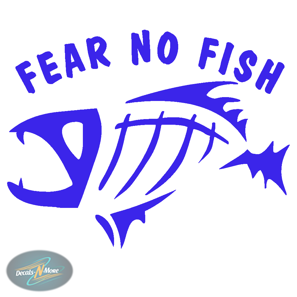 Fear No Fish Vinyl Decal FNF1 in blue