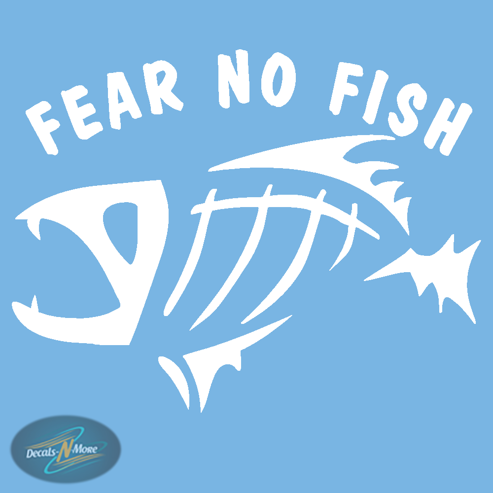 Fear No Fish Vinyl Decal FNF1 in white