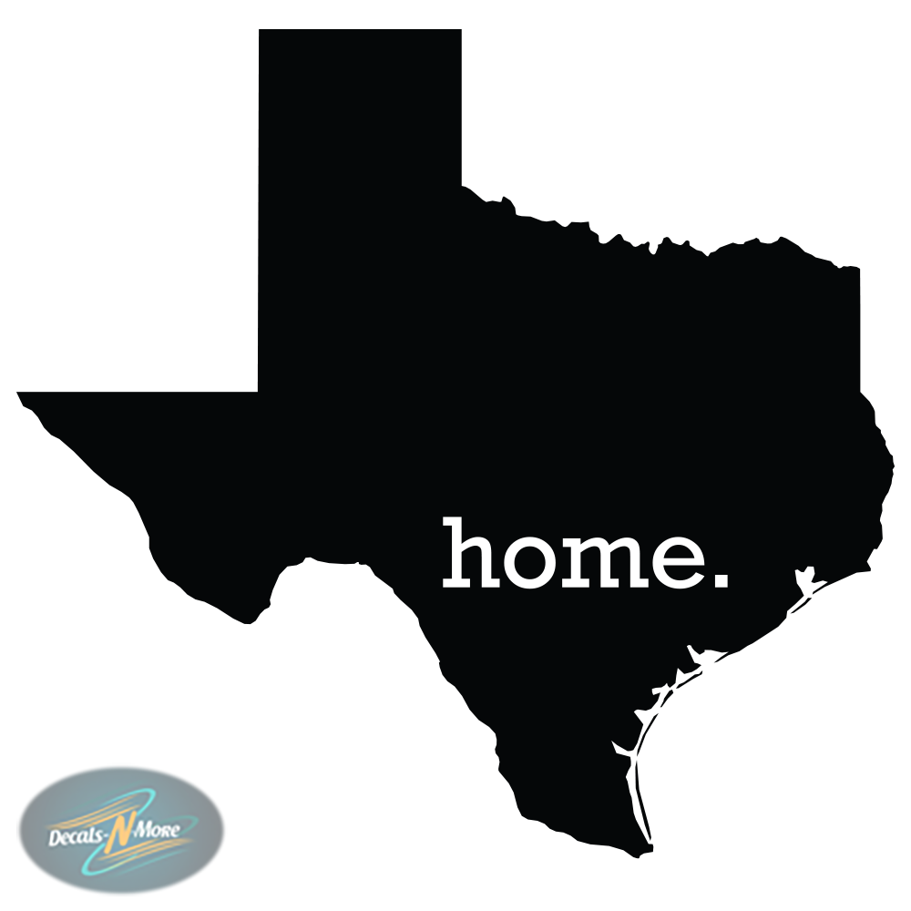 Texas is My Home Vinyl Decal HTX1 in black