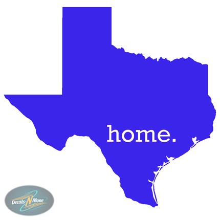 Texas is My Home Vinyl Decal HTX1 in Blue