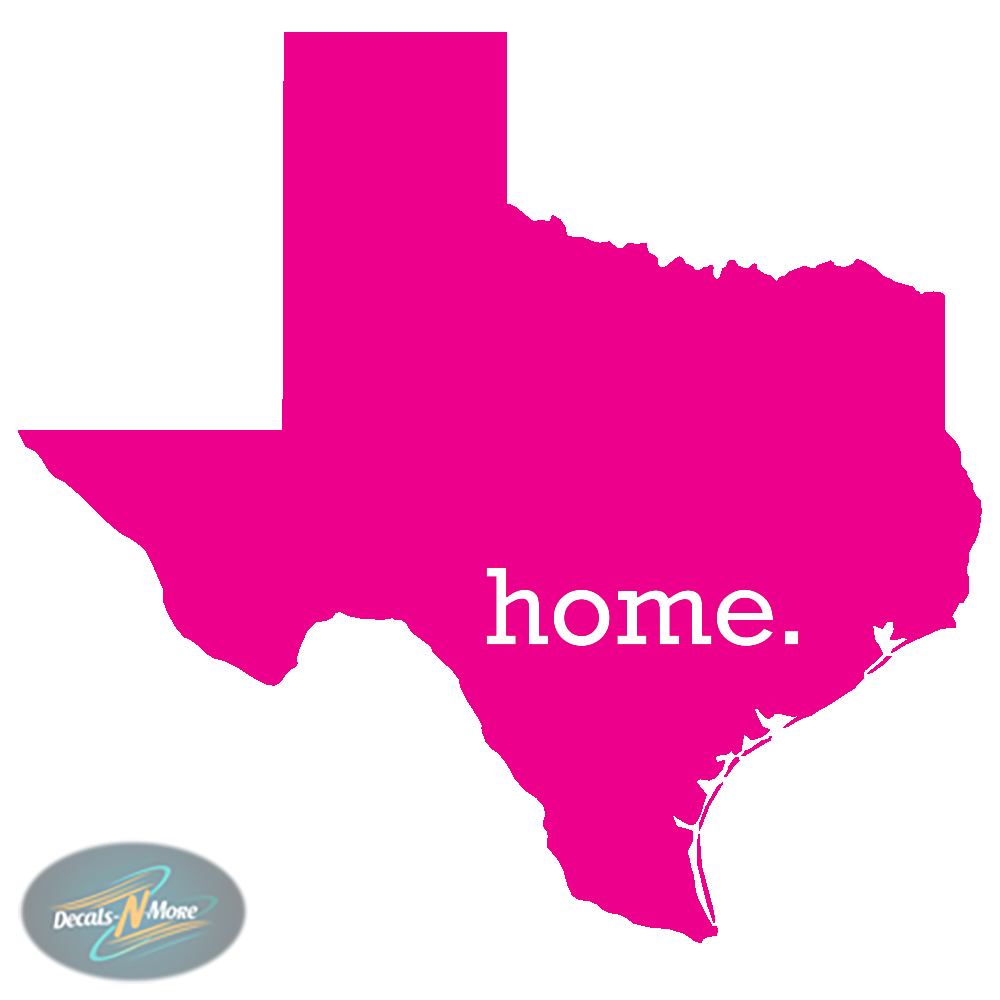 Texas is My Home Vinyl Decal HTX1 in Pink