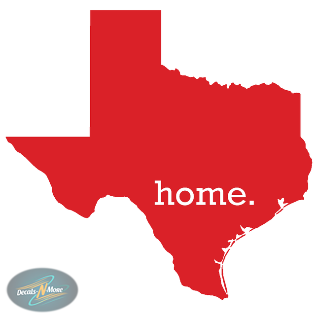 Texas is My Home Vinyl Decal HTX1 in Red