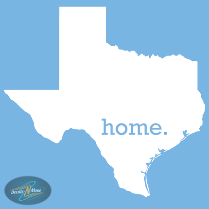 Texas is My Home Vinyl Decal HTX1 in white