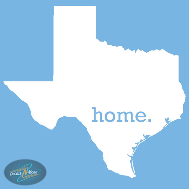 Texas is My Home Vinyl Decal HTX1 in white
