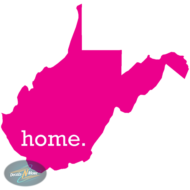West Virginia is My Home Vinyl Decal HWV1 in pink