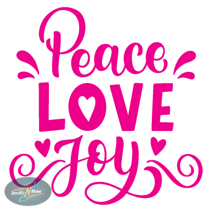 Peace Love Joy Vinyl Decal PLJ1 in pink
