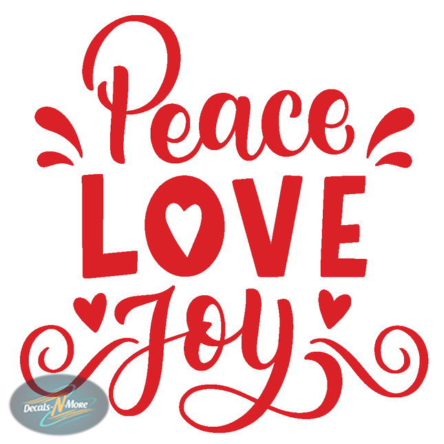 Peace Love Joy Vinyl Decal PLJ1 in red