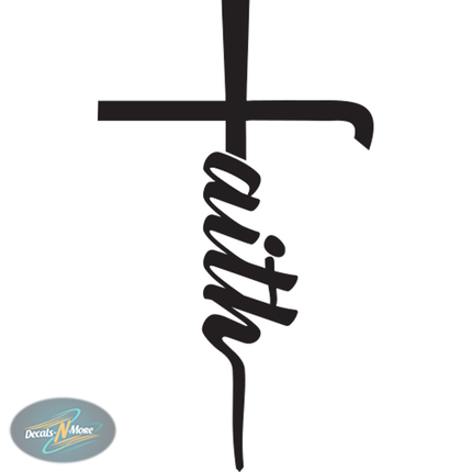  Faith Cross Vinyl Decal is a Christian car sticker  in black vinyl