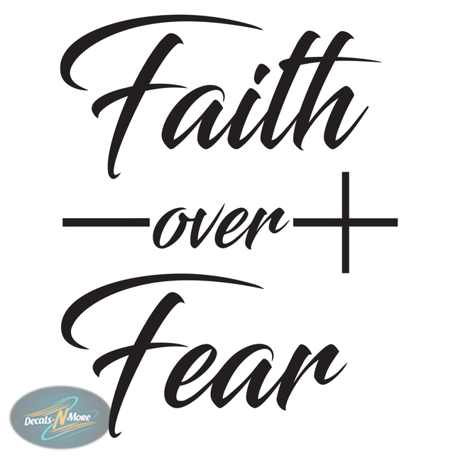 Faith Over Fear Cross Vinyl Decal – Christian Car Sticker in black vinyl