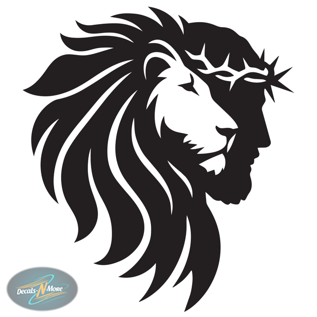 Jesus Christ the Lion of Judah Vinyl Decal in Black