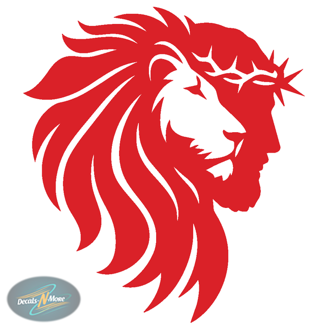 Jesus Christ the Lion of Judah Vinyl Decal in red