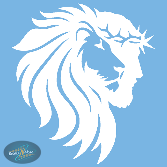 Jesus Christ the Lion of Judah Vinyl Decal in white